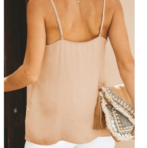 1 LEFT! ~ Sz. LG. ☆"Aubri" Nude button-up cami - Picture 3 of 5